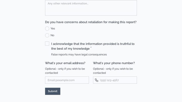 Confidential Quality of Care Report preview