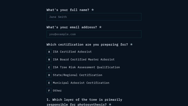 Arborist Certification Practice Test preview