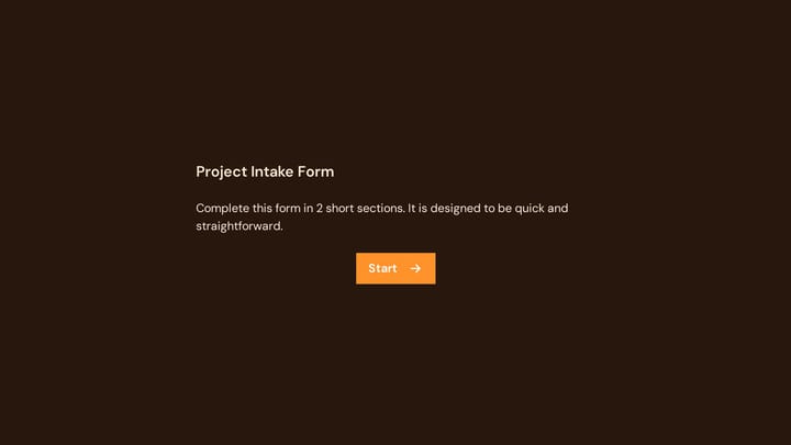 Project Intake Form preview