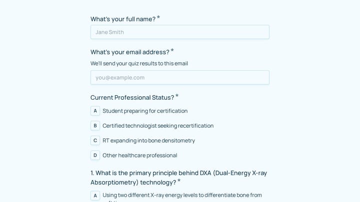 Bone Densitometry Technologist Certification Practice Quiz preview
