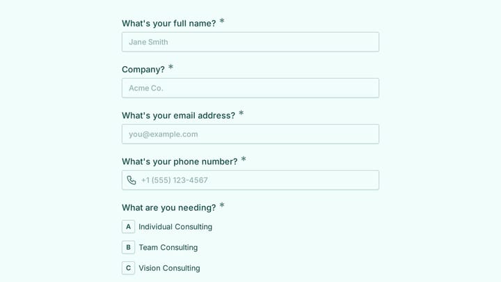Consult Form preview