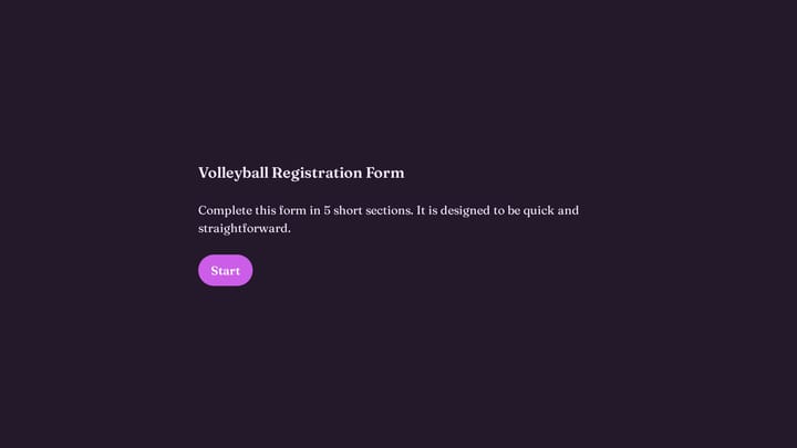 Volleyball Registration Form preview