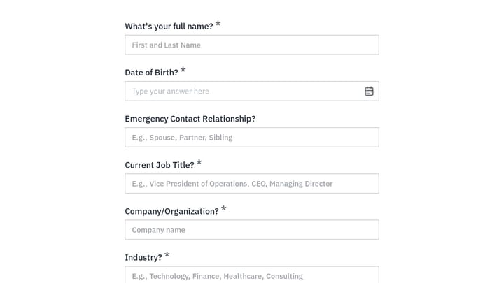 Executive Coaching & Therapy Intake Form preview