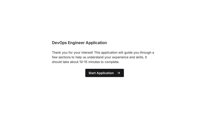 DevOps Engineer Job Application Form preview