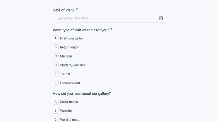Art Gallery Visitor Satisfaction Survey preview
