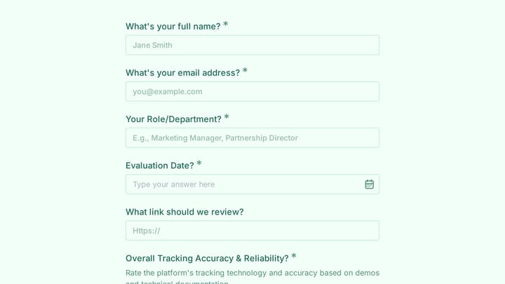 Affiliate Marketing Platform Vendor Evaluation preview