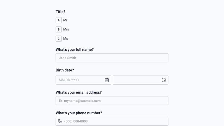 Travel Information Form preview