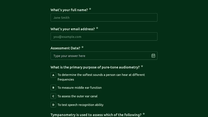 Audiologist Assistant Knowledge Quiz preview