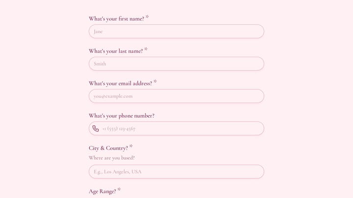 Beauty Brand Ambassador Application preview