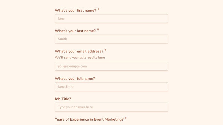 Field Marketing Manager Event Knowledge Quiz preview