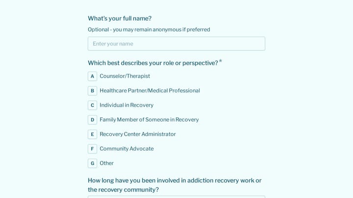Addiction Recovery Center Stakeholder Interview preview