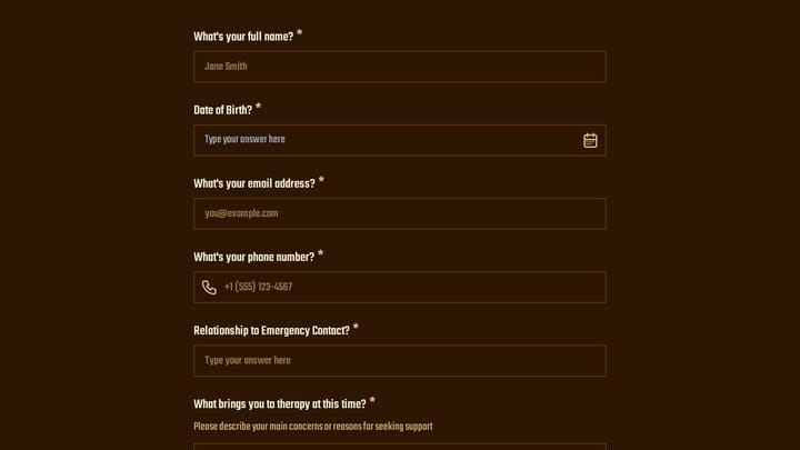 Binge Eating Disorder Therapy Intake Form preview