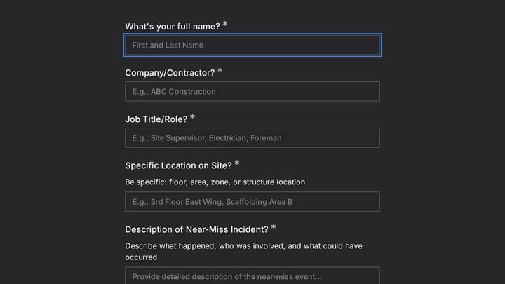 Construction Site Near-Miss Incident Report preview