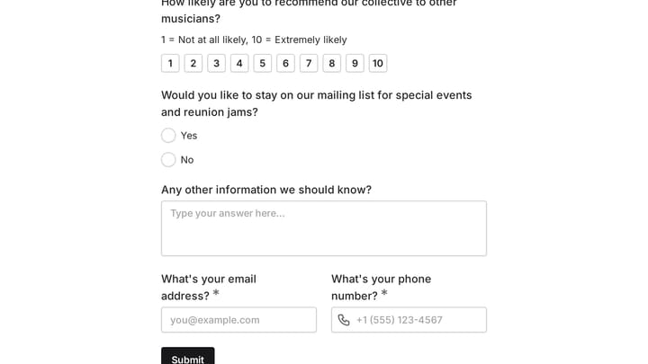 Membership Exit Form preview