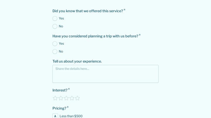 Travel Survey preview