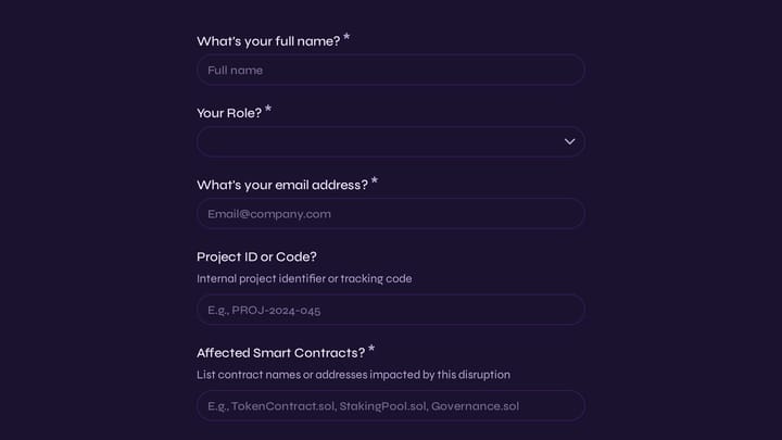 Blockchain Development Project Continuity Form preview