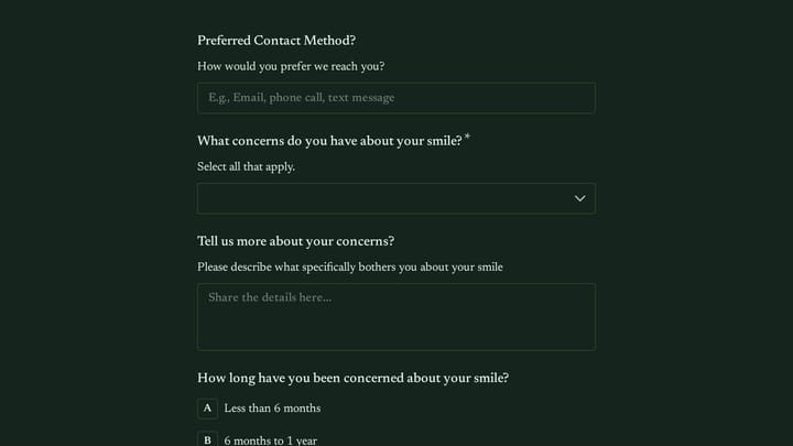 Cosmetic Dentistry Discovery Form preview