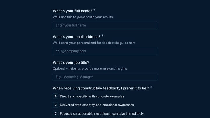 Feedback Receiving Style Assessment preview