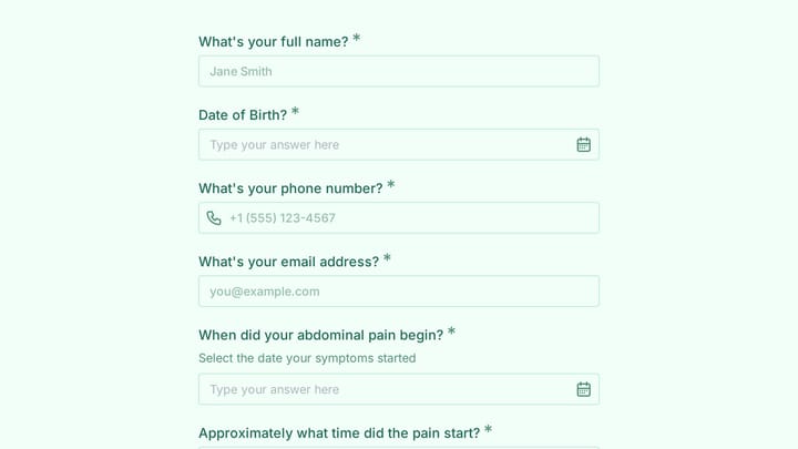Appendicitis Screening Assessment preview