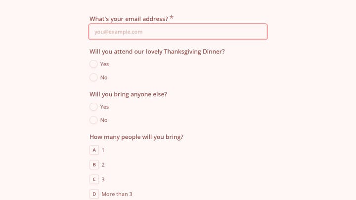 Thanksgiving Potluck Invitation Form preview