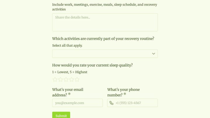 Recovery Coaching Intake Form preview