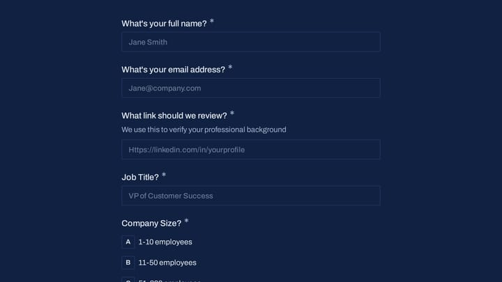 Customer Success Leaders Community Application preview