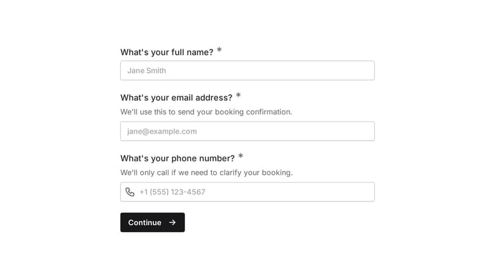 Online Booking Form preview