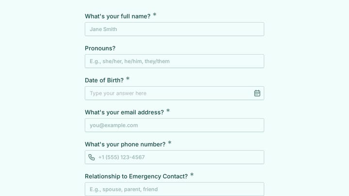 Gastroparesis Mental Health Intake Form preview