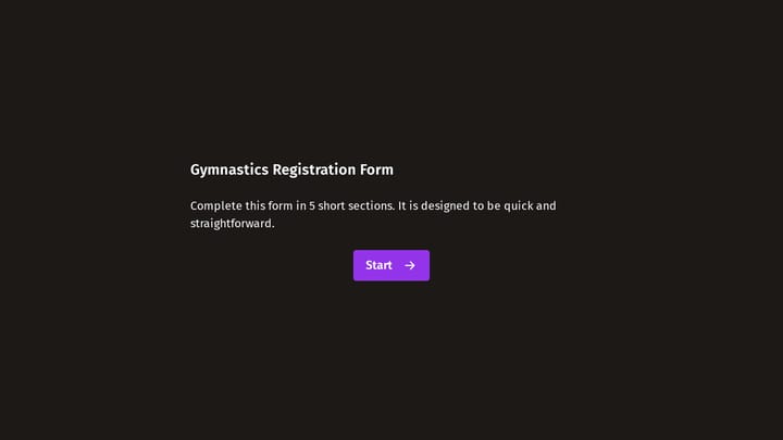 Gymnastics Registration Form preview