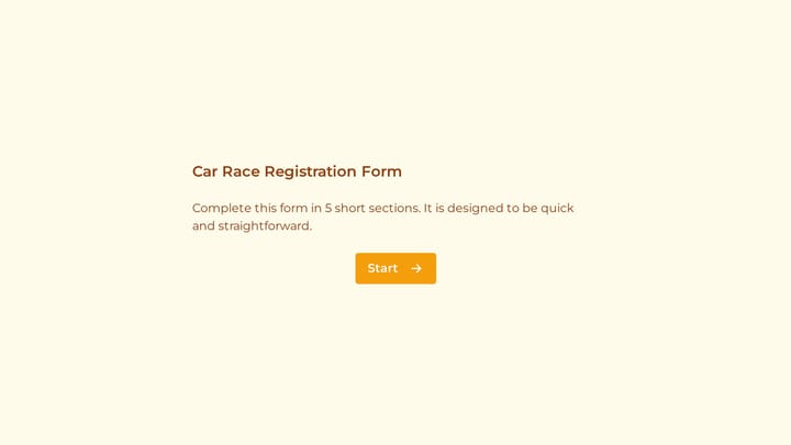 Car Race Registration Form preview