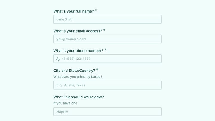 Brand Ambassador Application preview