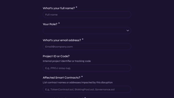 Blockchain Development Project Continuity Form preview