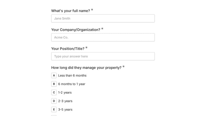 Commercial Property Management Reference Check preview