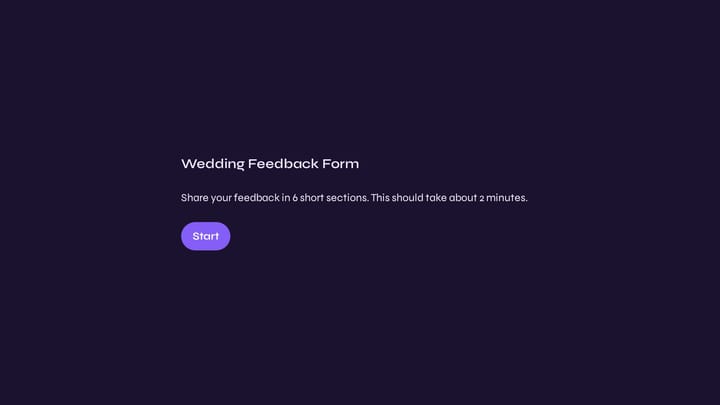 Wedding Feedback Form preview