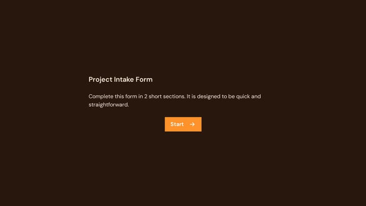 Project Intake Form preview