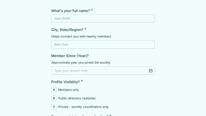 Fern Society Member Directory Profile preview