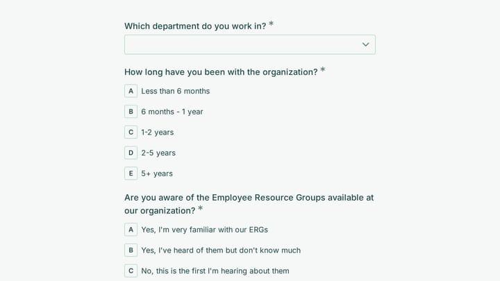 Employee Resource Group (ERG) Participation Survey preview
