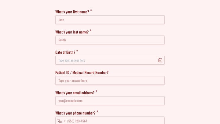 Hidradenitis Suppurativa Assessment Form preview
