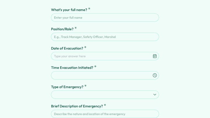 Emergency Evacuation Report preview