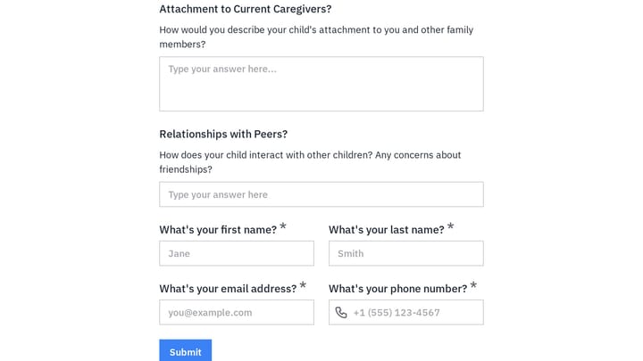 Adoption and Foster Care Therapy Intake Form preview