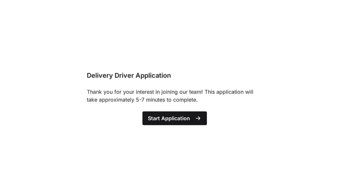 Delivery Driver Job Application Form preview
