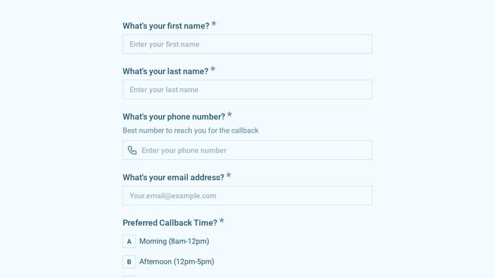 Feeding Therapy Callback Request preview