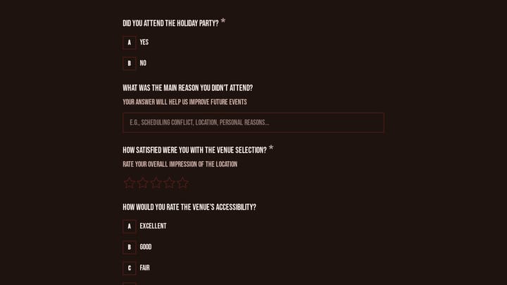 Annual Company Holiday Party Feedback Survey preview