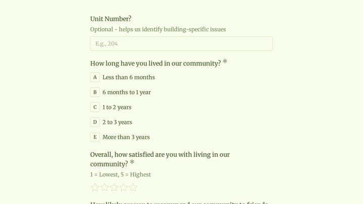Resident Satisfaction Survey preview