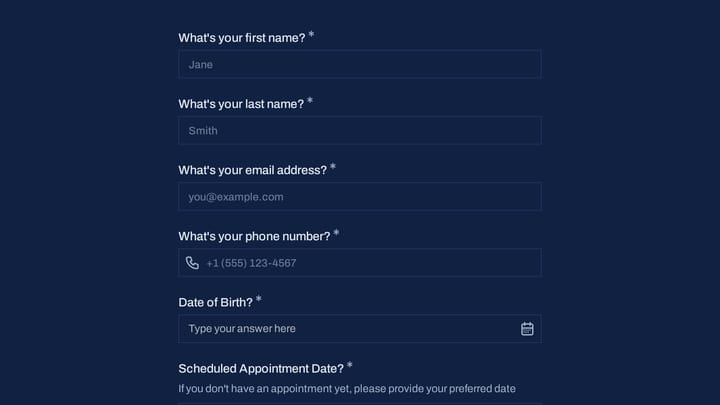 Skin Condition Pre-Appointment Assessment preview