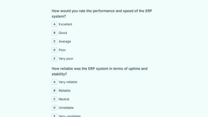 Enterprise Resource Planning Feedback preview