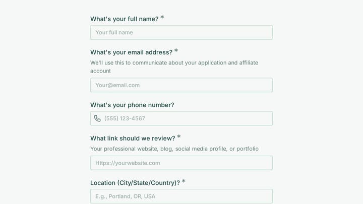 Alexithymia Awareness Affiliate Program Application preview