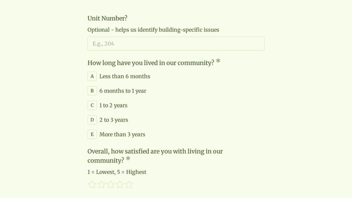 Resident Satisfaction Survey preview
