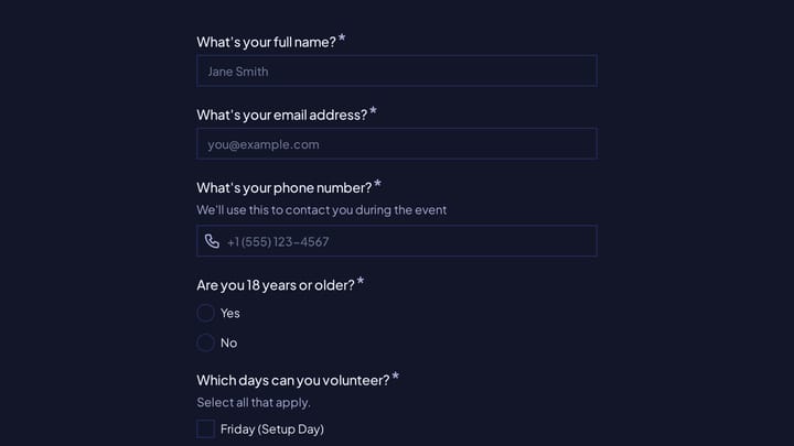 Anime Convention Volunteer Application preview