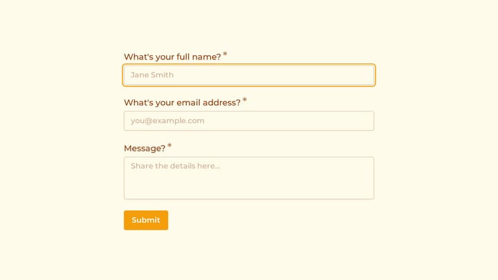 General Inquiry Contact Form preview